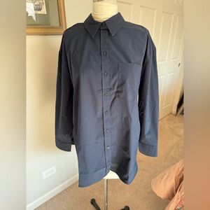 NWOT Athleta Oversized Navy Button Down Shirt